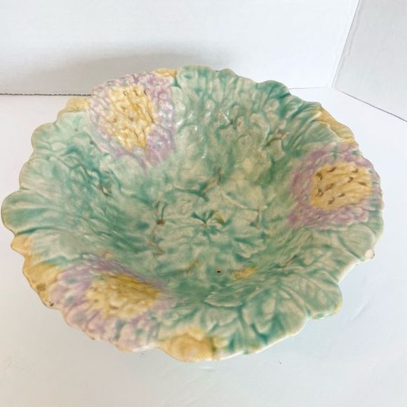 Antique Ceramic Avon Ware England Pastel Floral Candy Dish 1930s Great Condition - Picture 2 of 8